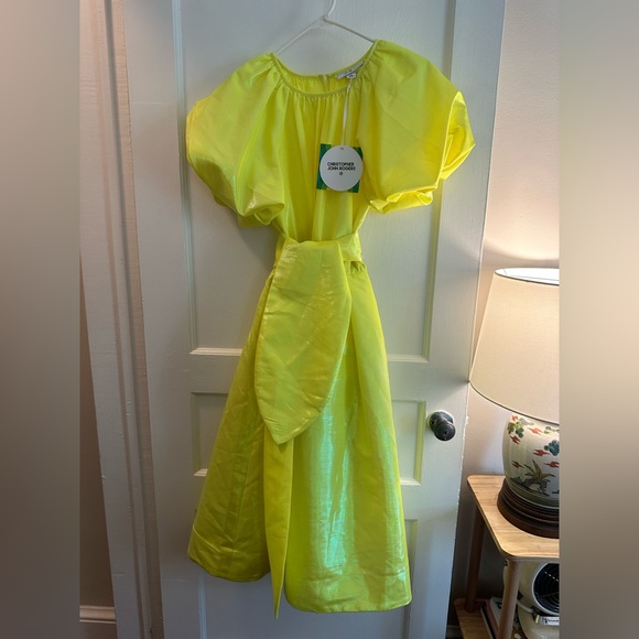 NWT Christopher John Rogers x Target Puff Sleeve Tie Dress Sz S - Picture 7 of 8